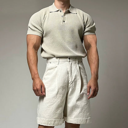 KNIT SHORT SLEEVE POLO SHIRT