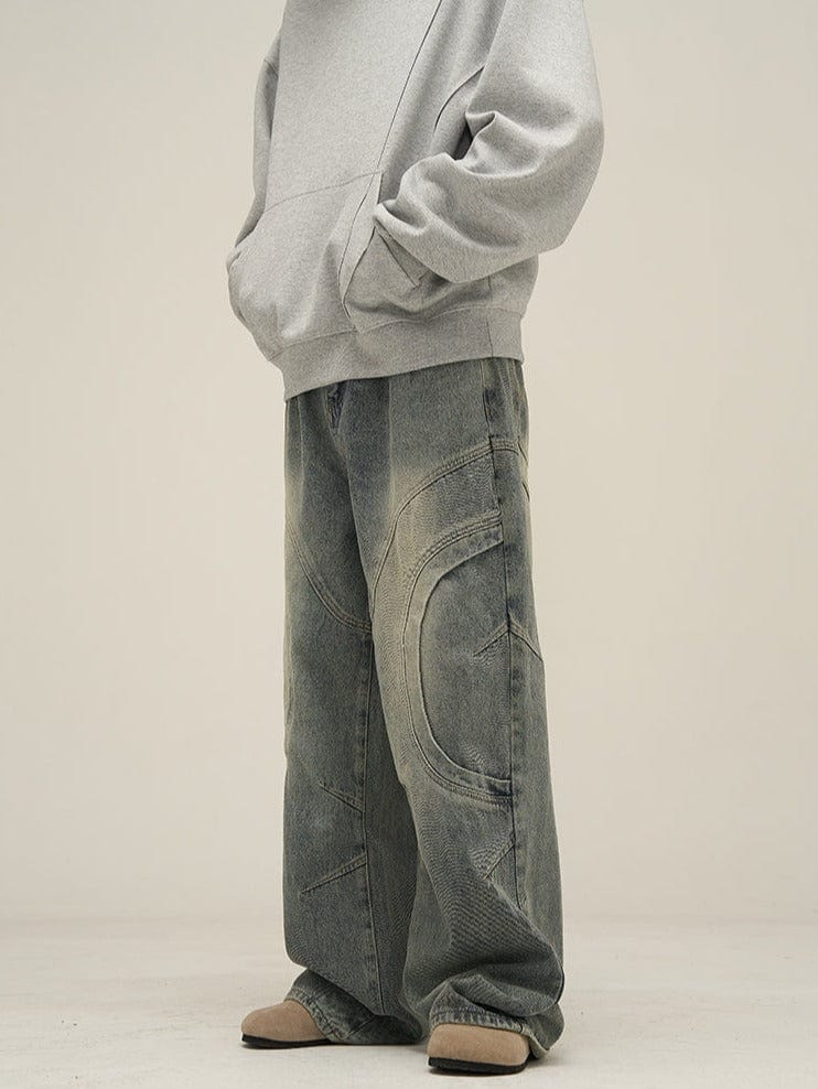 DEKONSTRUKTIERTE DENIM-STRAIGHT-JEANS