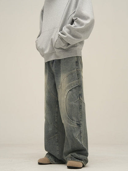 DEKONSTRUKTIERTE DENIM-STRAIGHT-JEANS