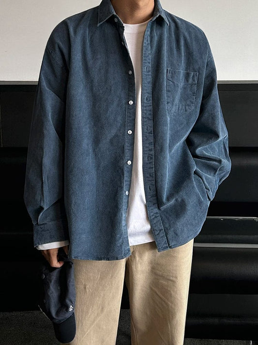 BLUE BUTTON-UP SHIRT