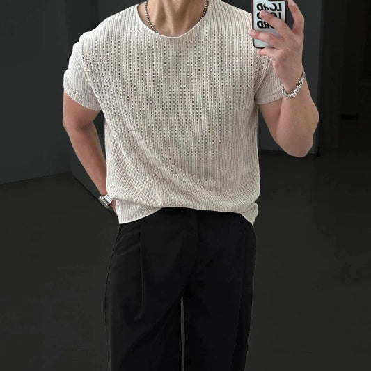 KNIT CREAM SHORT SLEEVE