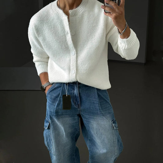 MOHAIR BUTTON-UP SWEATER CARDIGAN