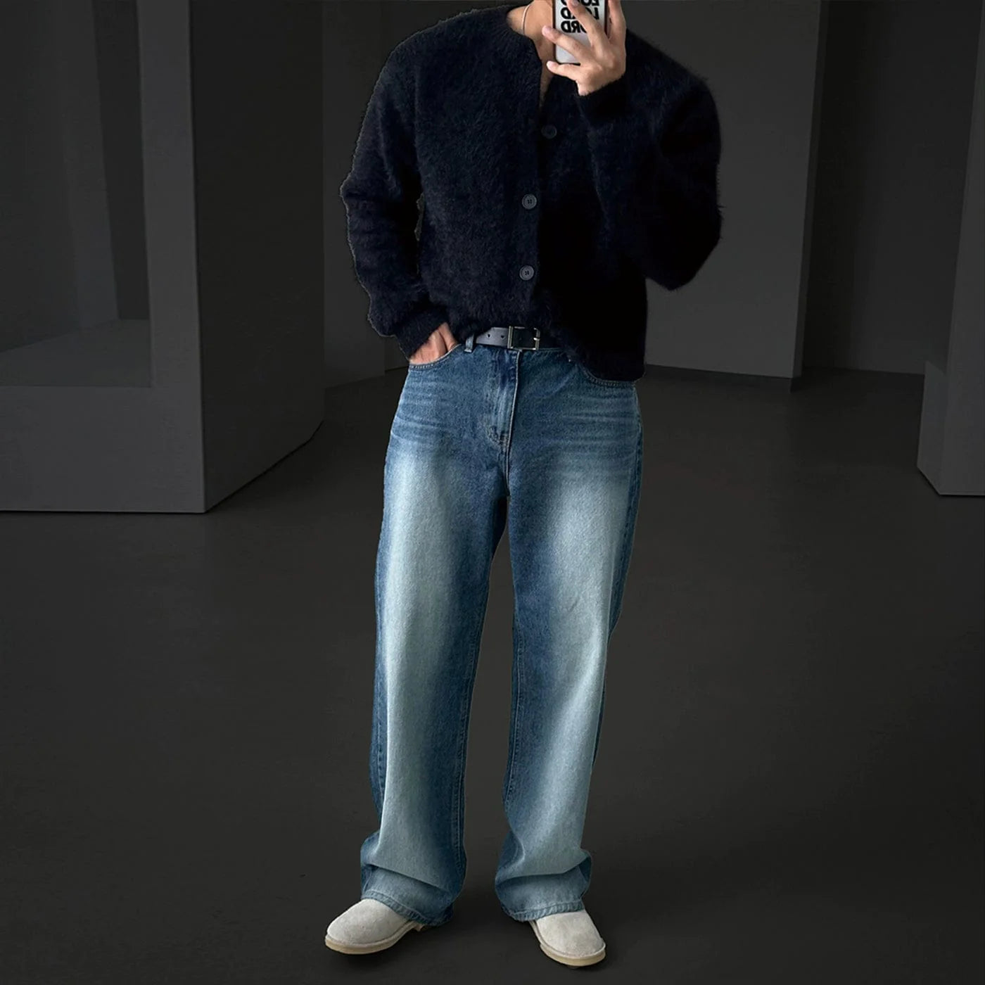 MOHAIR BUTTON-UP SWEATER CARDIGAN