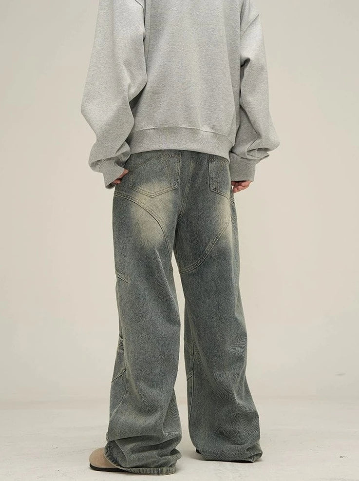 DEKONSTRUKTIERTE DENIM-STRAIGHT-JEANS