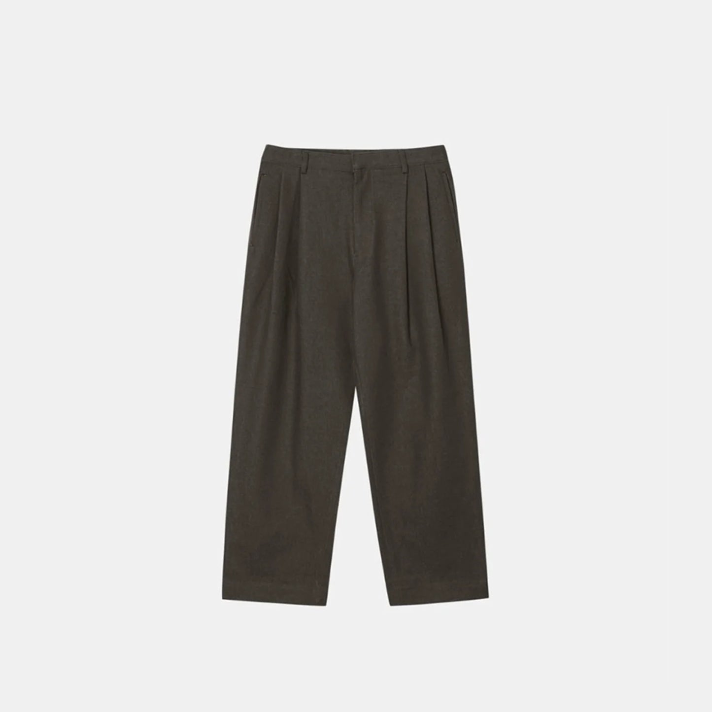 FOLDED PLEATED STRAIGHT PANTS