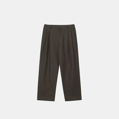FOLDED PLEATED STRAIGHT PANTS