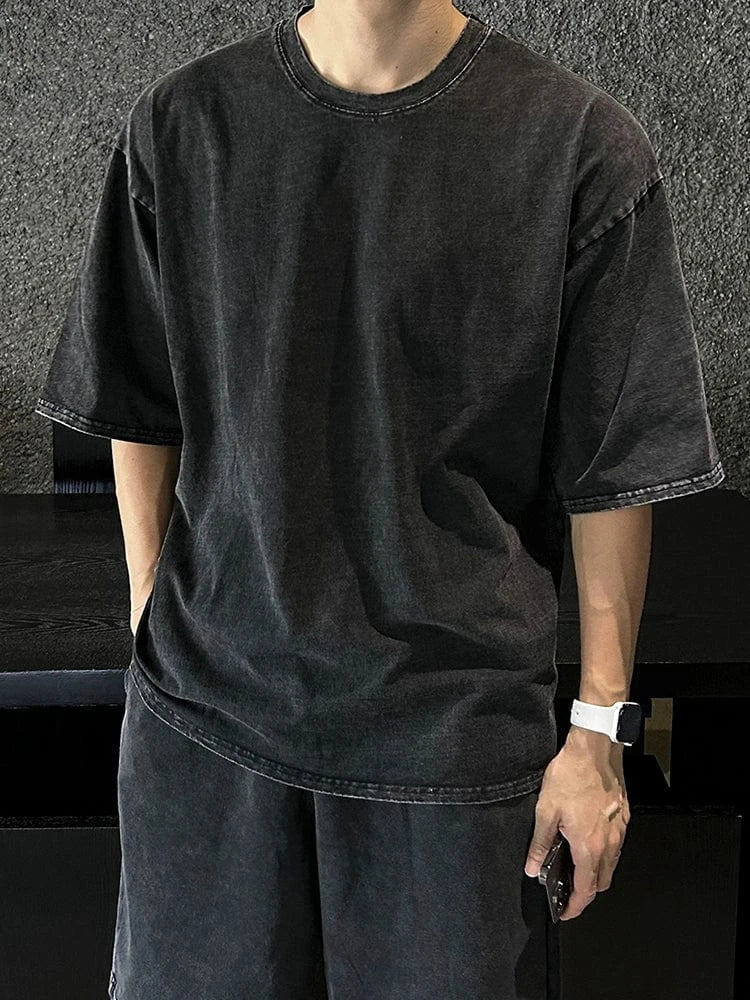 TWOPIECE - BLACK COTTON SHORT SLEEVE & SHORTS