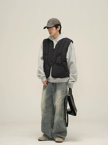 DEKONSTRUKTIERTE DENIM-STRAIGHT-JEANS