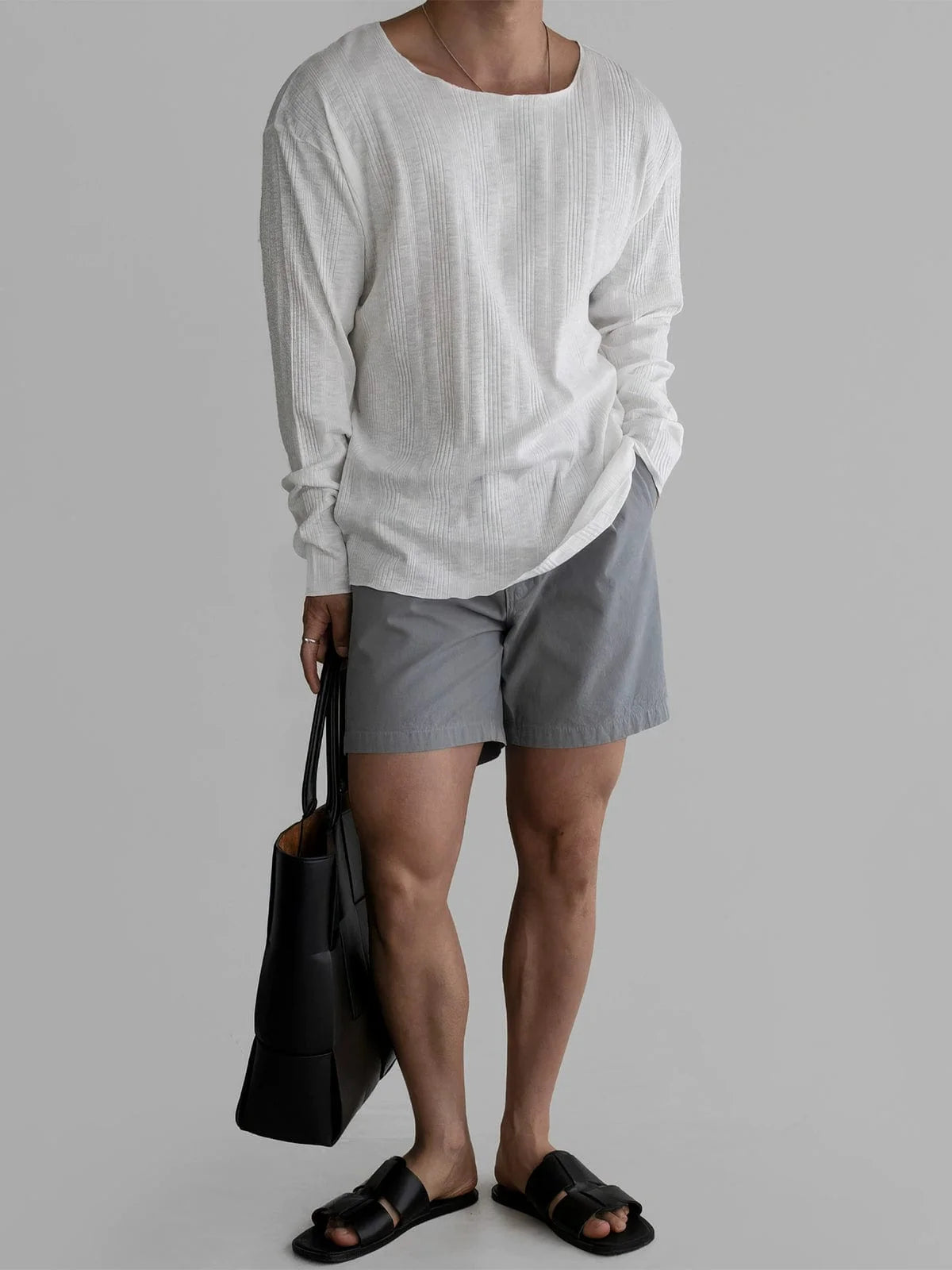 VERTICAL KNIT PULLOVER LONG SLEEVE
