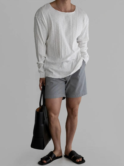 VERTICAL KNIT PULLOVER LONG SLEEVE