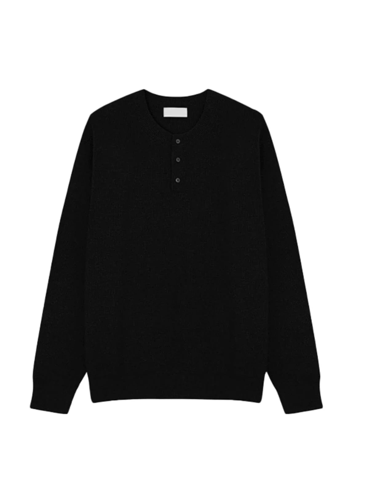 KNIT HENLEY COLLAR LONGSLEEVE