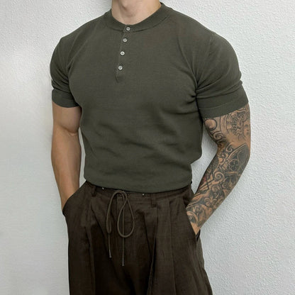 HENLEY COLLAR SHORT SLEEVE