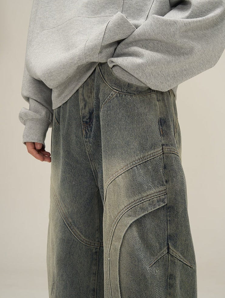 DEKONSTRUKTIERTE DENIM-STRAIGHT-JEANS