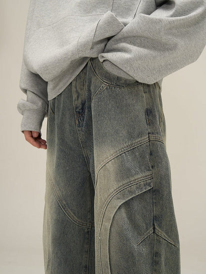 DEKONSTRUKTIERTE DENIM-STRAIGHT-JEANS