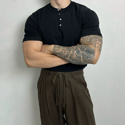 HENLEY COLLAR SHORT SLEEVE