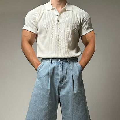 KNIT SHORT SLEEVE POLO SHIRT