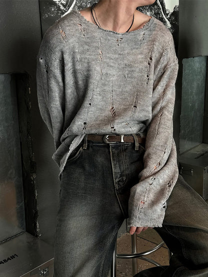 KNIT DISTRESSED LONGSLEEVE