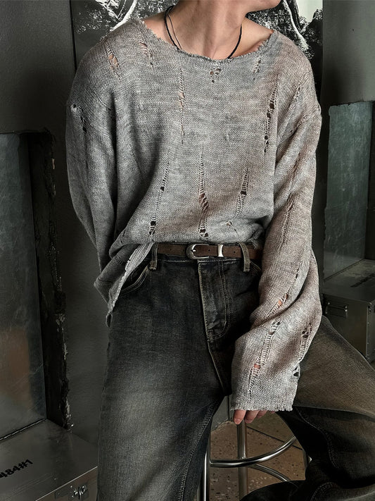 KNIT DISTRESSED LONGSLEEVE