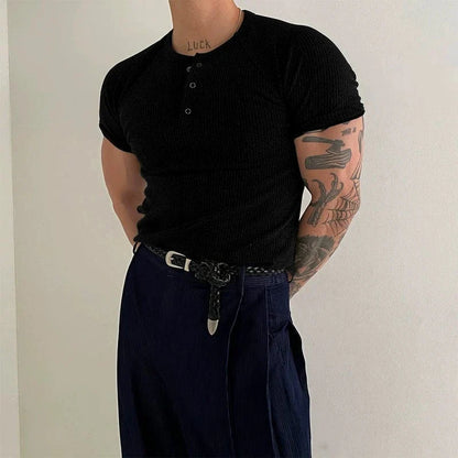 SLIM HERNY COLLAR SHORT SLEEVE
