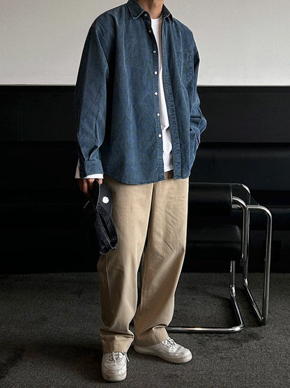BLUE BUTTON-UP SHIRT
