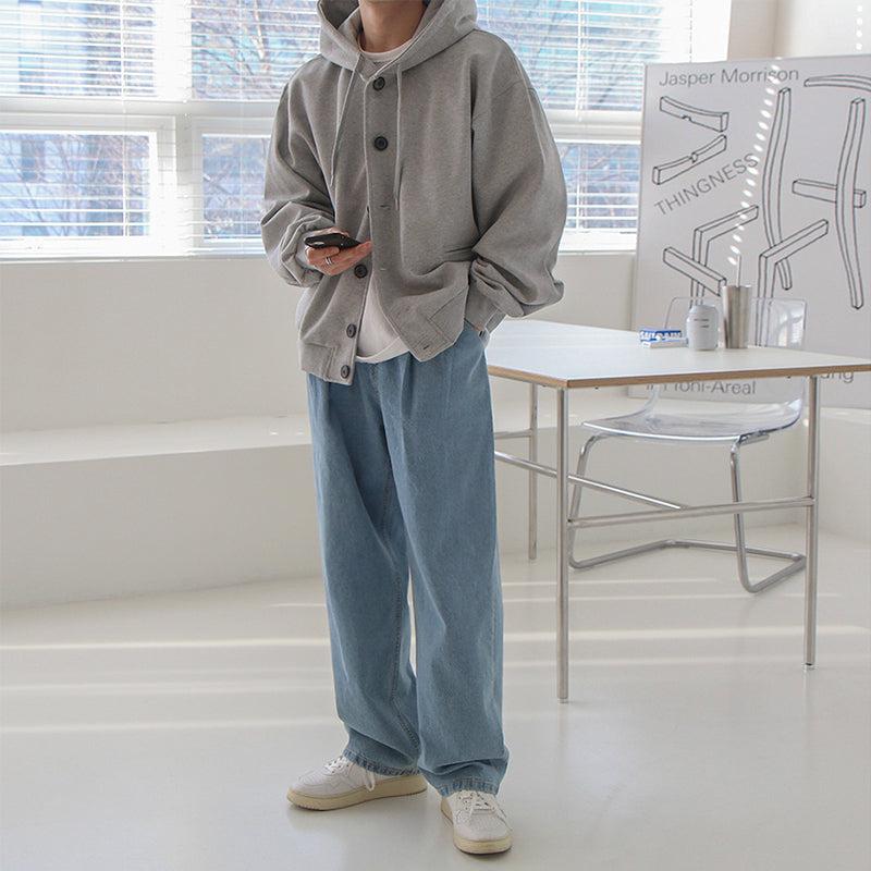 OVERSIZE BUTTON-UP HOODIE JACKET