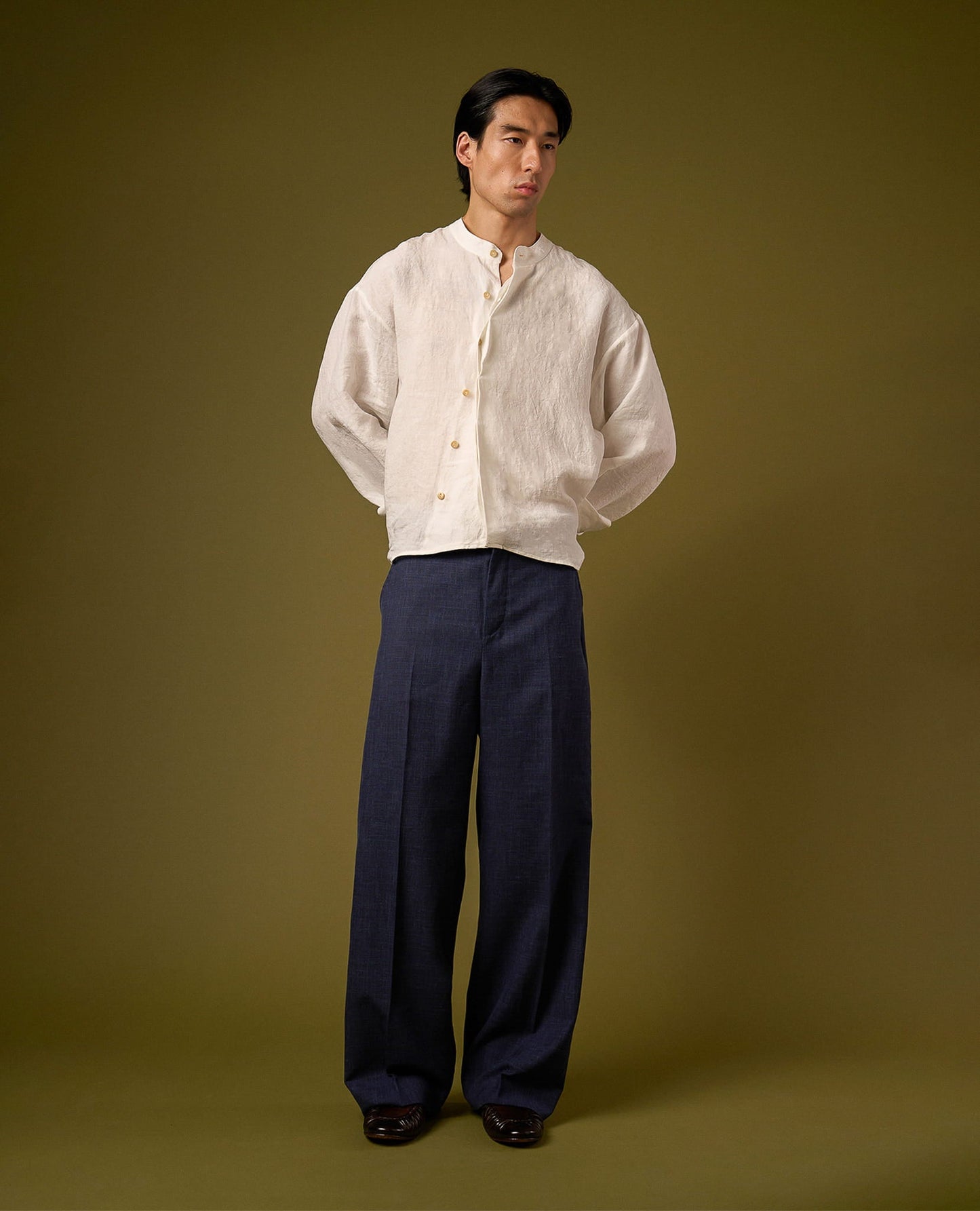 HENLEY COLLAR LONGSLEEVE SHIRT