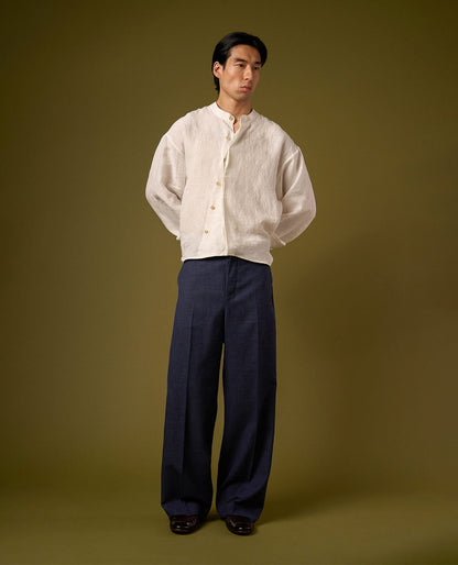 HENLEY COLLAR LONGSLEEVE SHIRT