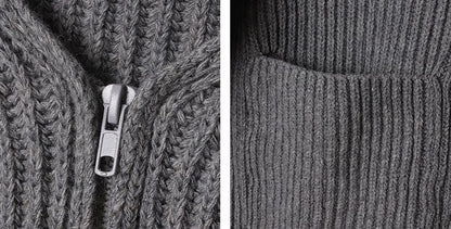 KNITTED ROUND-NECK CARDIGAN SWEATER