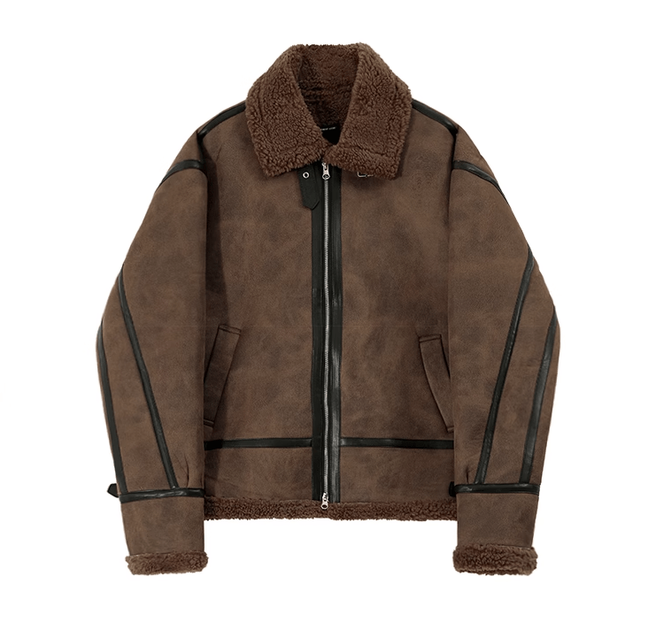 SUEDE MOTORCYCLE LEATHER JACKET