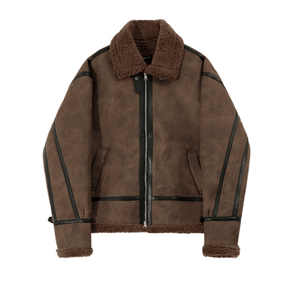 SUEDE MOTORCYCLE LEATHER JACKET